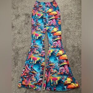 Colorful Psychedelic Print Flare Pants